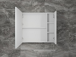 Style Line Зеркальный шкаф Стокгольм 80 белый рифленый софт – фотография-4